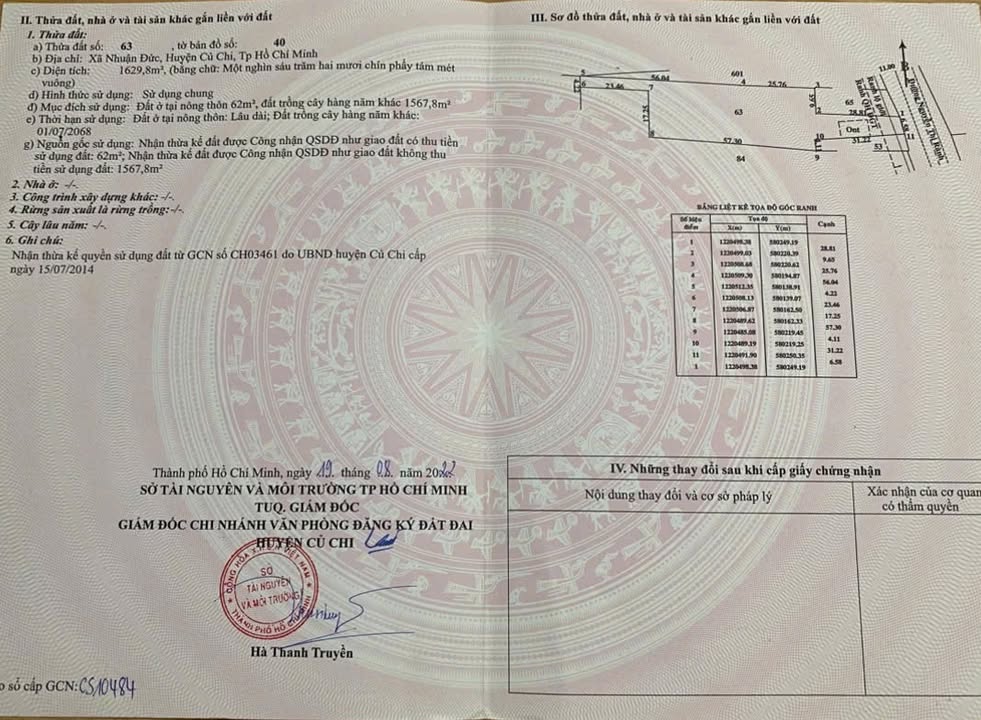 Đất mặt tiền Nguyễn Thị Rành, Củ Chi 1629m² giá 6.5 tỷ - Cơ hội đầu tư tuyệt vời!