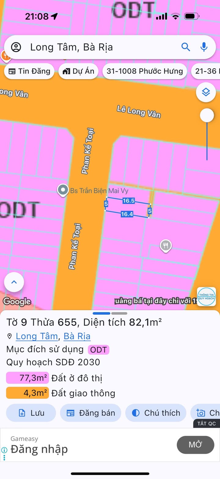 Đất nền Gò Cát 82m² giá 2.65 tỷ - Hướng Tây, mặt tiền đường Phan Kế Toại!