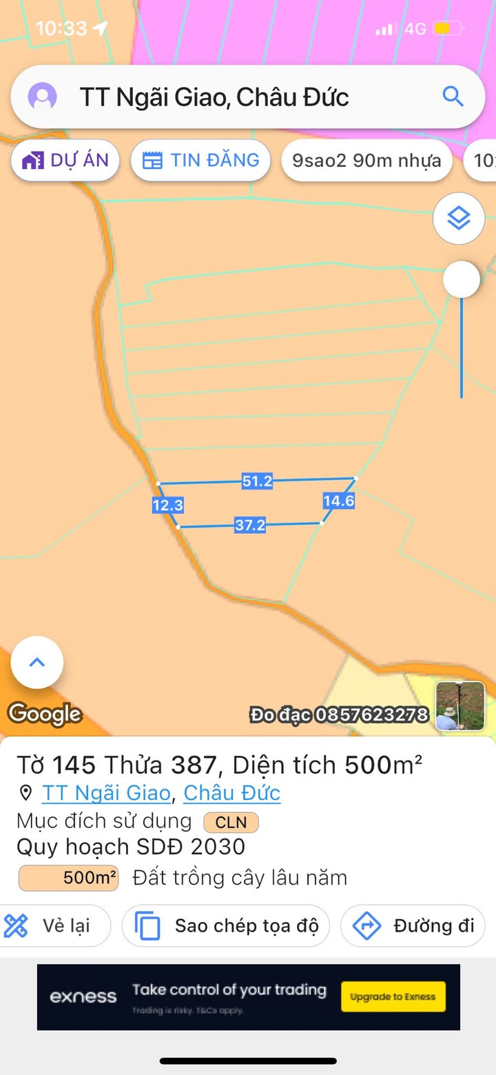 Đất nền 500m² tại Ngãi Giao, Châu Đức - Giá chỉ 400 triệu, cơ hội đầu tư hấp dẫn!