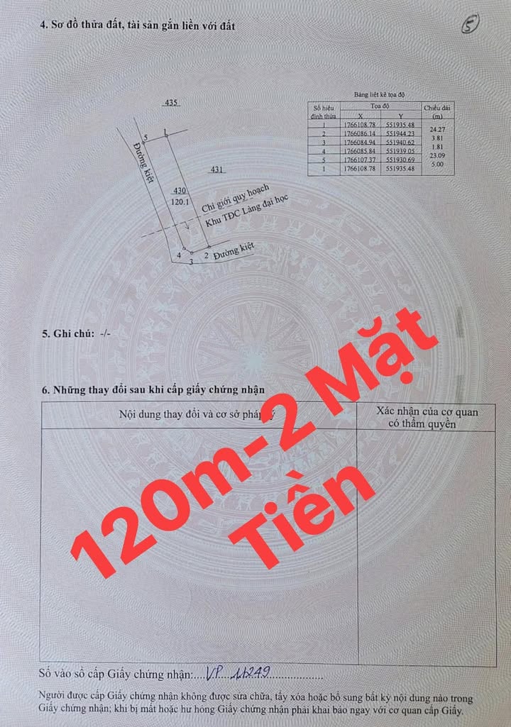 Đất nền 120m² tại Đường Lưu Quang Vũ, Hòa Quý - 2 Mặt Tiền Đường Ô Tô, Giá Cực Tốt!