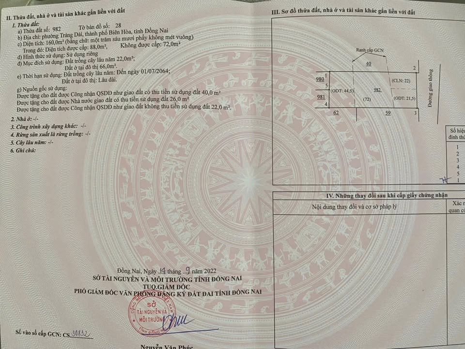 Đất nền Trảng Dài Biên Hòa 160m² giá 3.99 tỷ - Sổ hồng chính chủ, thổ cư 66m²