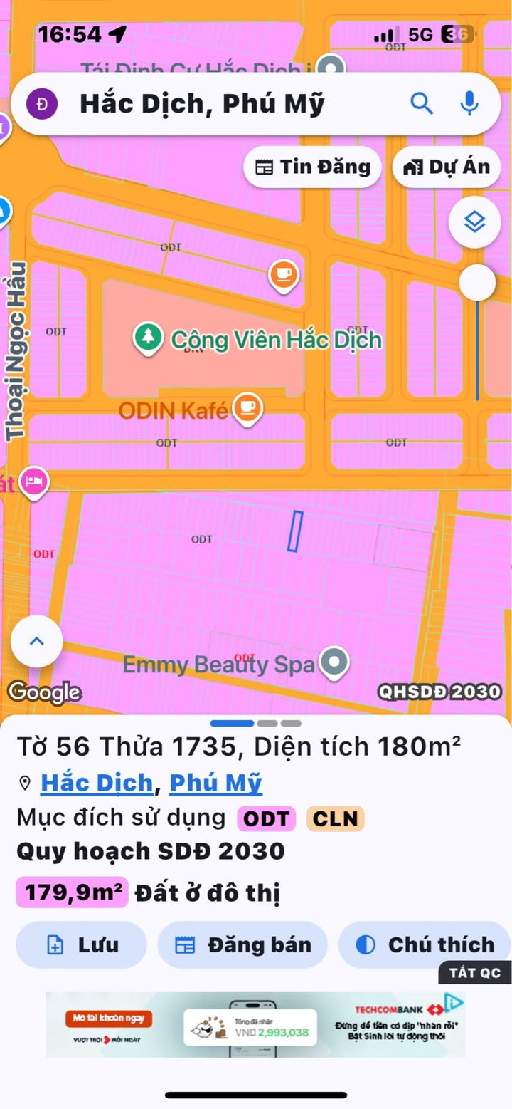 Đất nền Hắc Dịch, Phú Mỹ 180m² giá chỉ 1.3 tỷ - Đầu tư sinh lời ngay!