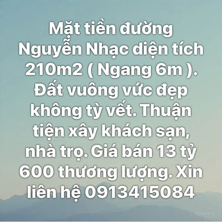 Đất mặt tiền đường Nguyễn Nhạc, Pleiku 210m² giá 13.6 tỷ - Cơ hội đầu tư tuyệt vời!