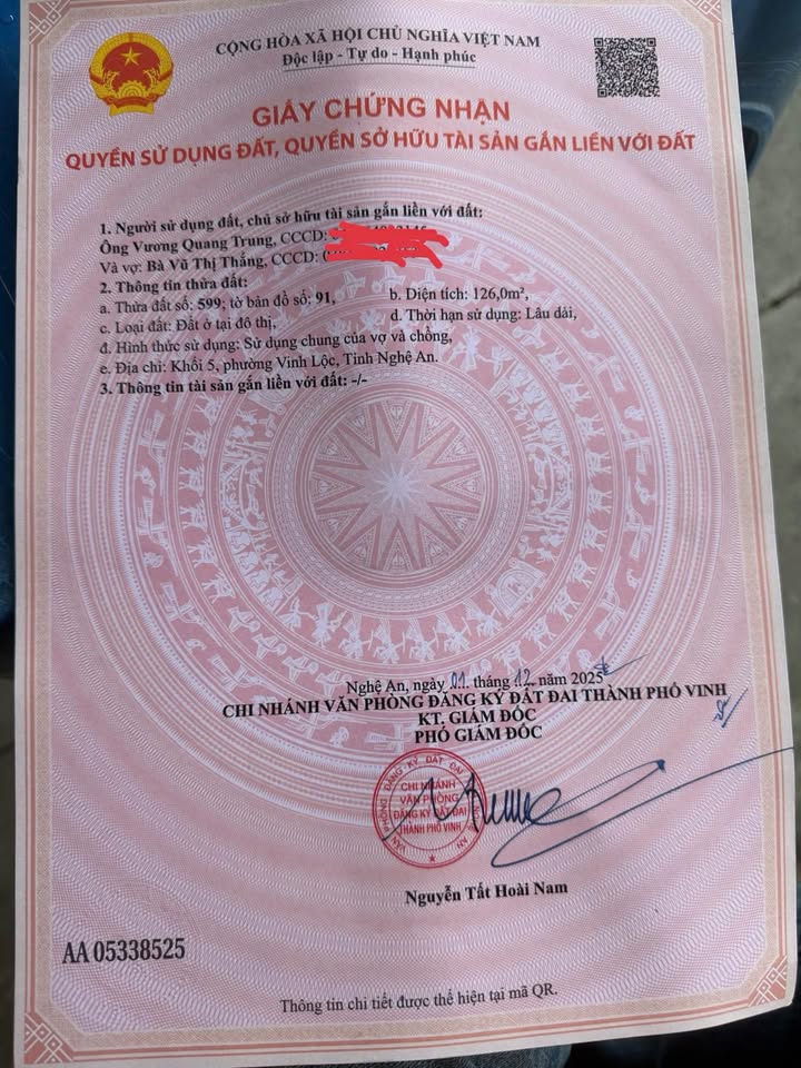 Đất nền Nghi Phong 126m² giá 1 tỷ - Đường 5m thông thoáng