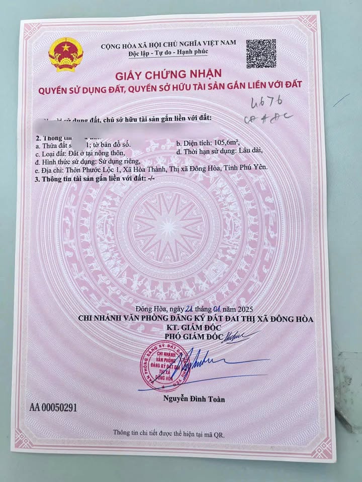 Đất nền Phước Lộc 1, Đông Hòa, Phú Yên 100m² giá 1.15 tỷ - Đầu tư sinh lời tuyệt vời!