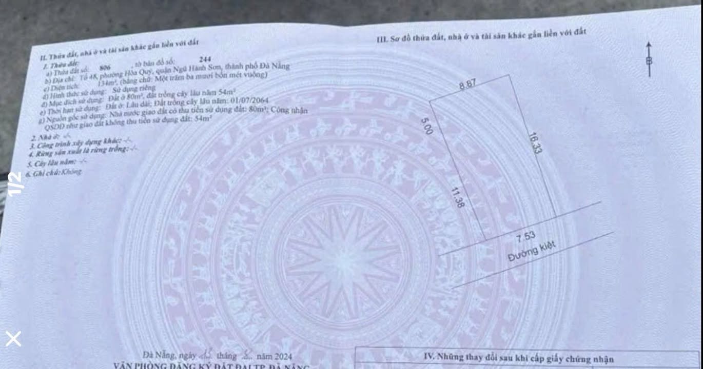 Đất nền Hòa Quý Đà Nẵng 134m² giá 2.8 tỷ - Đầu tư tiềm năng ngay Làng Đại học!