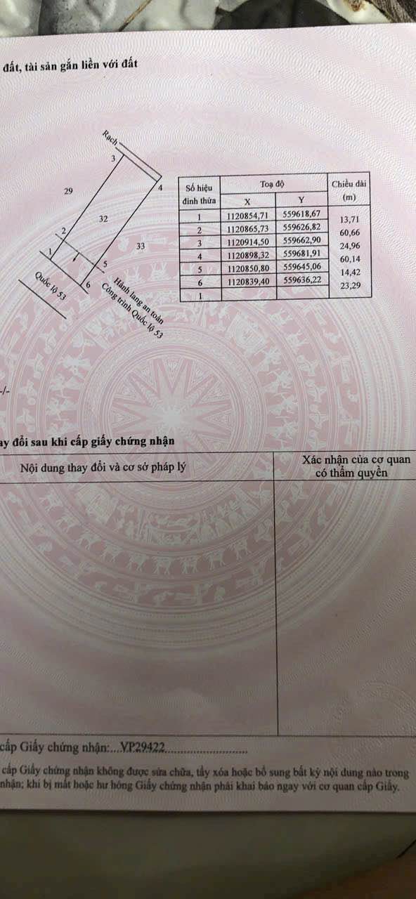 Đất nền Tân Long Hội 1.792,9m² giá 4,5 tỷ - Mặt tiền Quốc lộ 53!