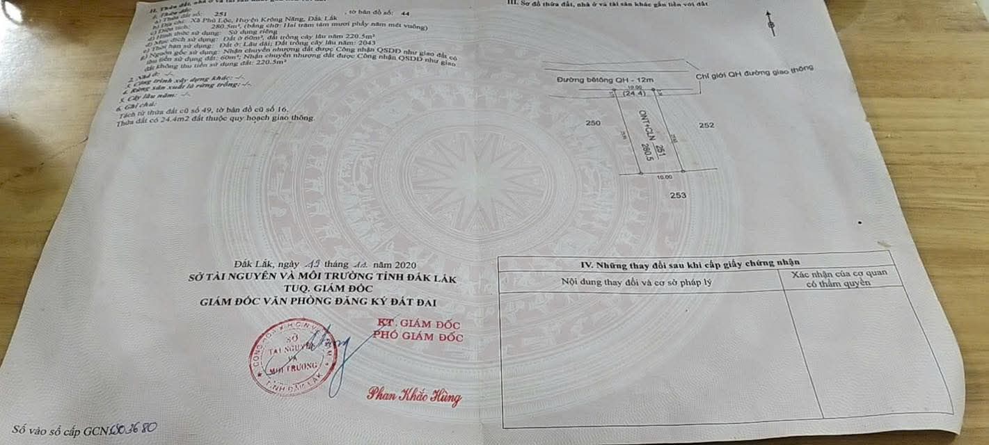 Đất nền Phú Lộc Krông Năng 250m² giá 800 triệu - Cơ hội đầu tư sinh lời!