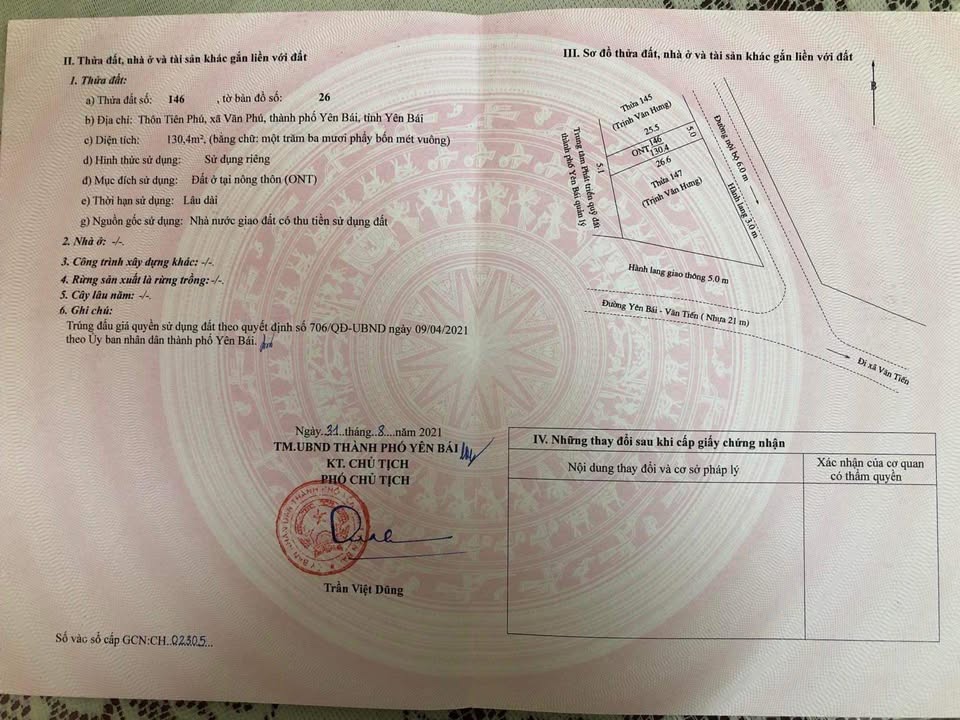 Đất nền Văn Phú Yên Bái 130,4m² giá 1,3 tỷ - Đầu tư sinh lời ngay!