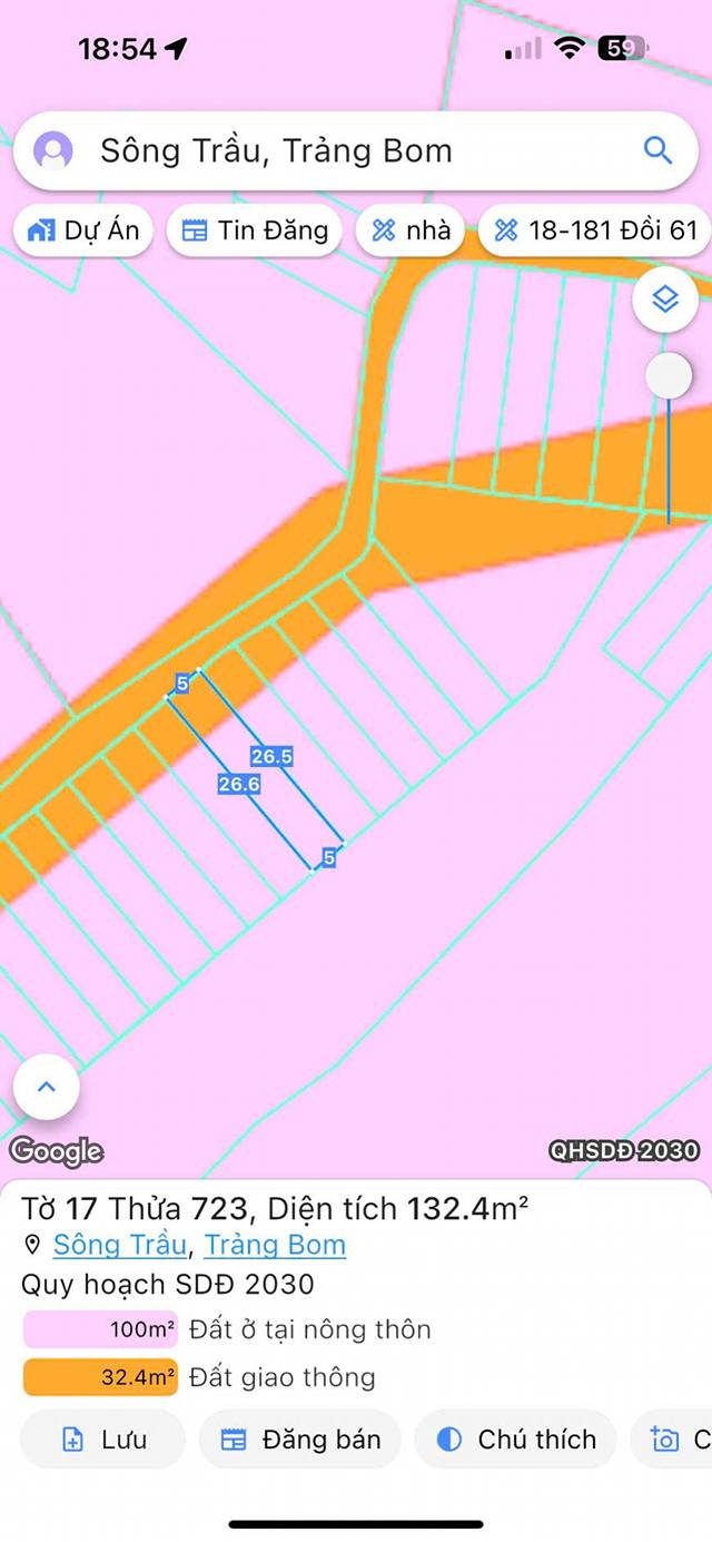 Đất nền Ấp 7 Sông Trầu 132m² giá chỉ 600 triệu - Cơ hội đầu tư tuyệt vời!