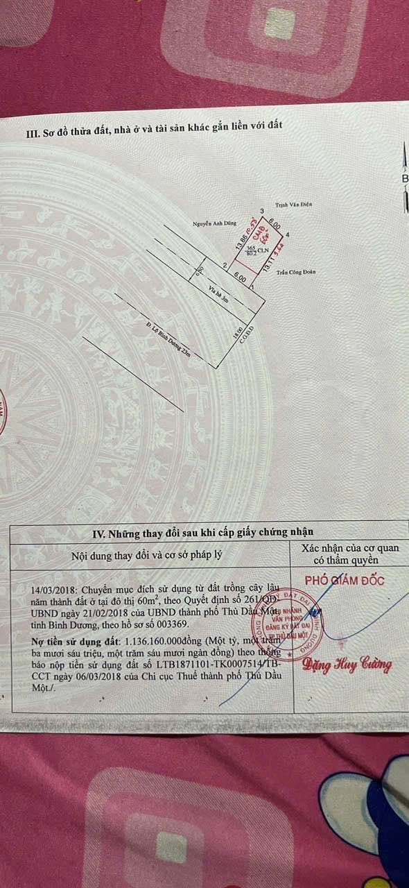 Nhà mặt tiền Quốc Lộ 13 Định Hòa 80m² giá 6 tỷ - Thương lượng ngay!