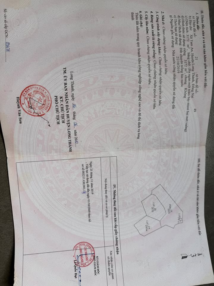 Đất lúa 9 sào xã Tam An, Long Thành - Giá chỉ 1,5 triệu/m²