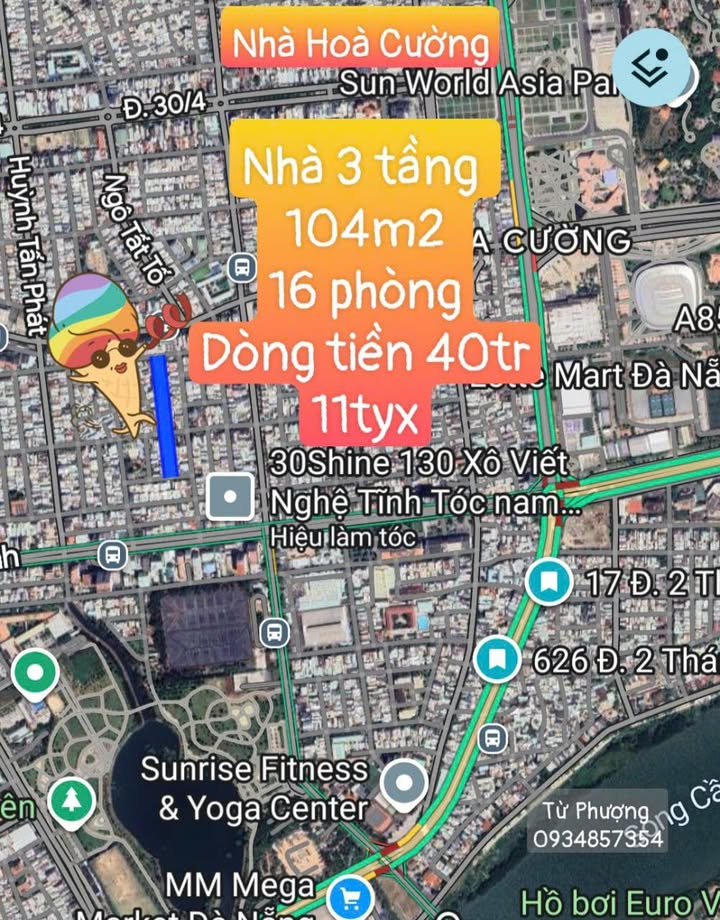 Nhà trọ 3 tầng đường Tố Hữu 104m² giá 37.5 triệu - Dòng tiền ổn định 40 triệu/tháng!