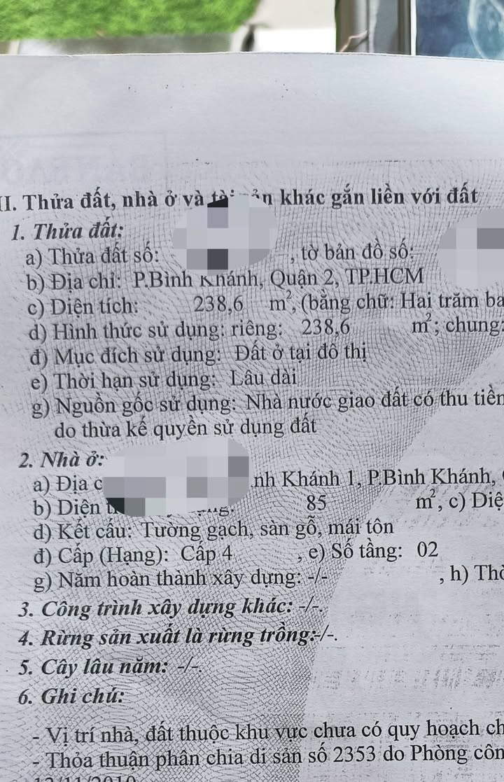 Đất nền chính chủ Lương Định Của, Quận 2, 238.6m² - Sổ hồng đầy đủ!