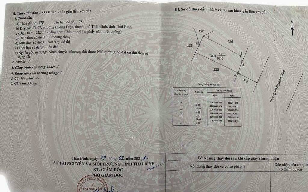 Đất sổ đỏ 92m² mặt tiền 6m trên đường Võ Nguyên Giáp - Giá chỉ 6.44 tỷ!