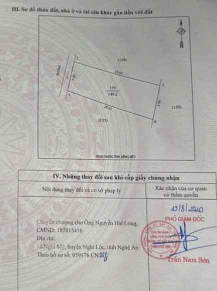 Đất Vinh Tân 149.2m² giá 4 tỷ - Hướng Tây Bắc, mặt tiền 7m