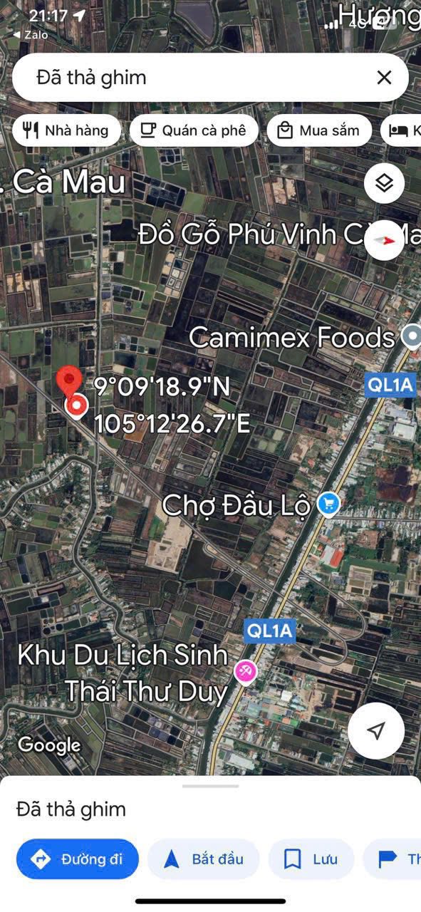 Đất mặt tiền tuyến tránh QL1A, Hòa Thành, Cà Mau 1488m² giá 1 tỷ - Cơ hội đầu tư tuyệt vời!