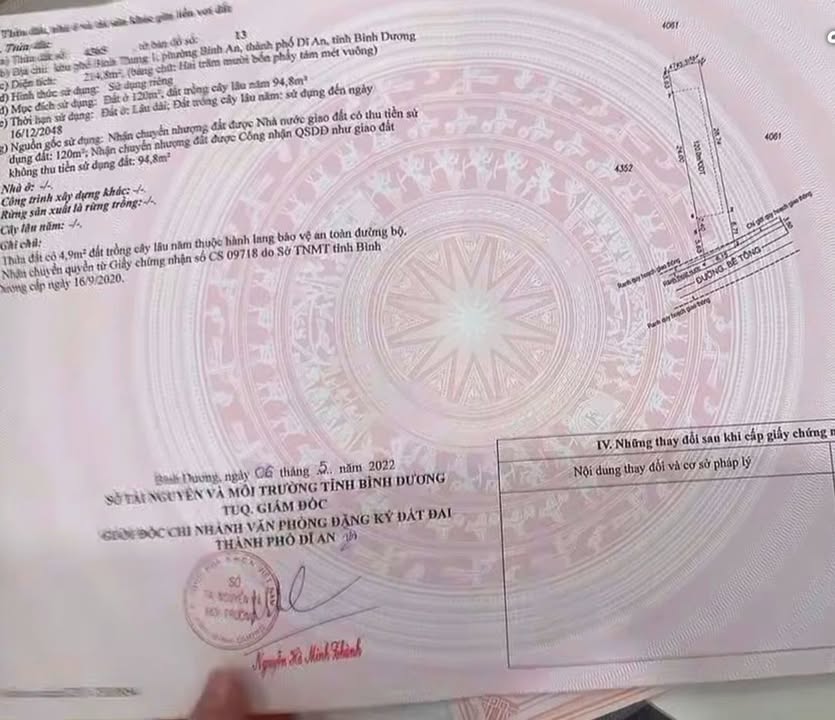 Đất nền Đông Hòa Dĩ An 215m² giá 6 tỷ - Sổ đỏ chính chủ, đầu tư sinh lời!