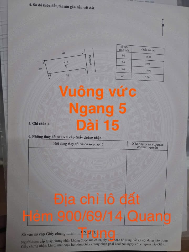 Đất nền 75m² đường Quang Trung, phường Cẩm Thành giá chỉ 1.29 tỷ - Cơ hội vàng đầu tư!