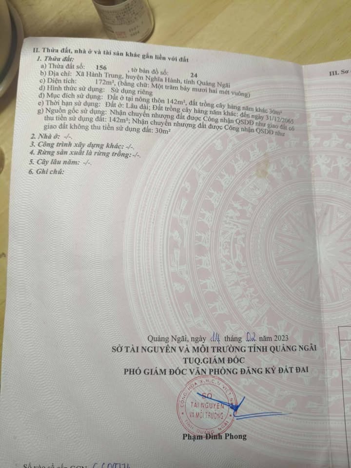 Đất nền Nghĩa Hành 172m² giá 595 triệu - Sát tỉnh lộ, đầu tư sinh lời!