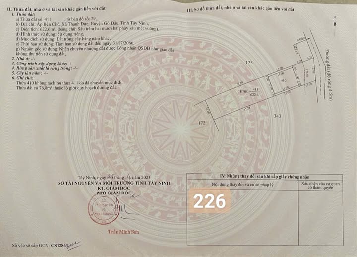 Đất thổ cư 744m² tại Bến Chò, Gò Dầu, chỉ 1 tỷ - Cơ hội đầu tư tuyệt vời!