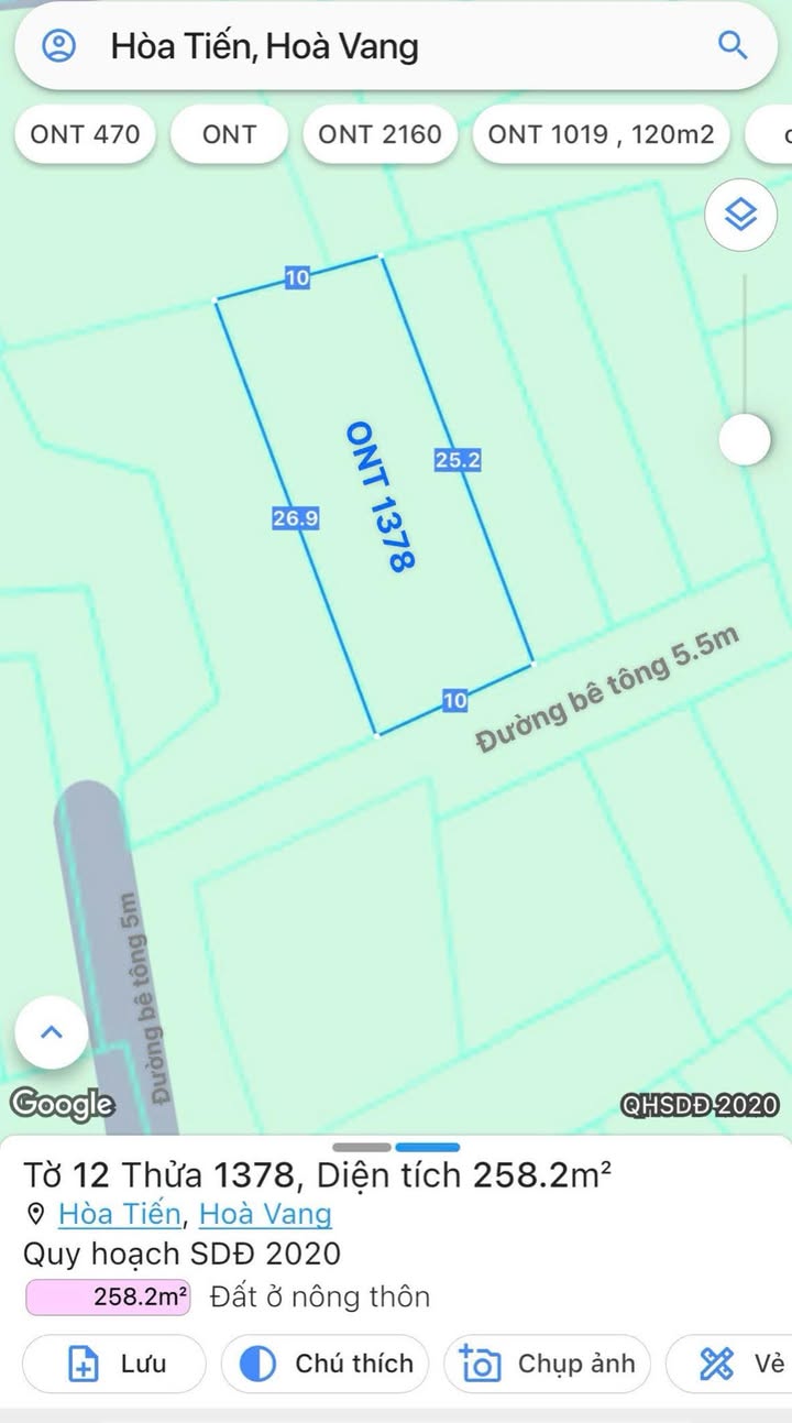 Đất nền Hòa Tiến Đà Nẵng 256m² giá 1.7 tỷ - Pháp lý rõ ràng, thuận tiện xây dựng!