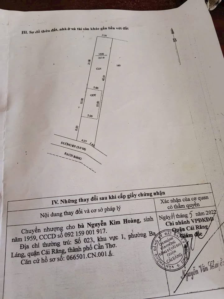 Đất nền Tân Thạnh Tây Cái Răng 217m² - Lô góc, ô tô vào tận nơi!