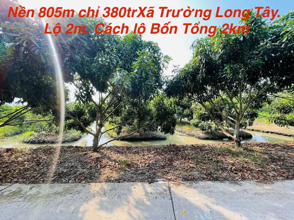 Đất nền 805m² Trường Long Tây giá chỉ 380 triệu - Cơ hội đầu tư tuyệt vời!