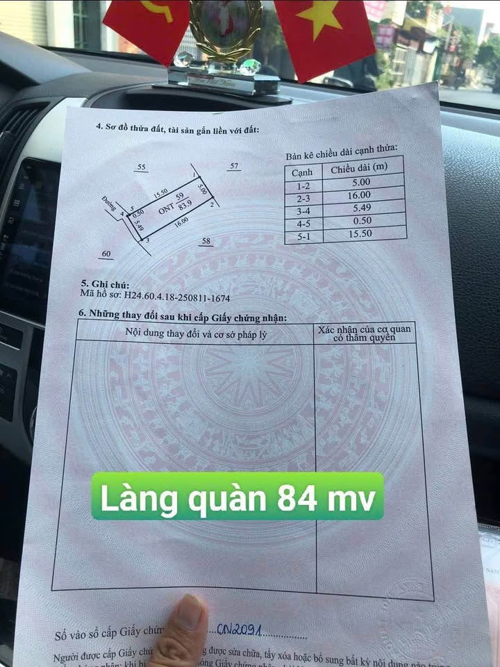 Đất nền Tân Trường, Cẩm Giàng 84m² giá chỉ hơn 1 tỷ - Địa điểm lý tưởng cho công nhân!