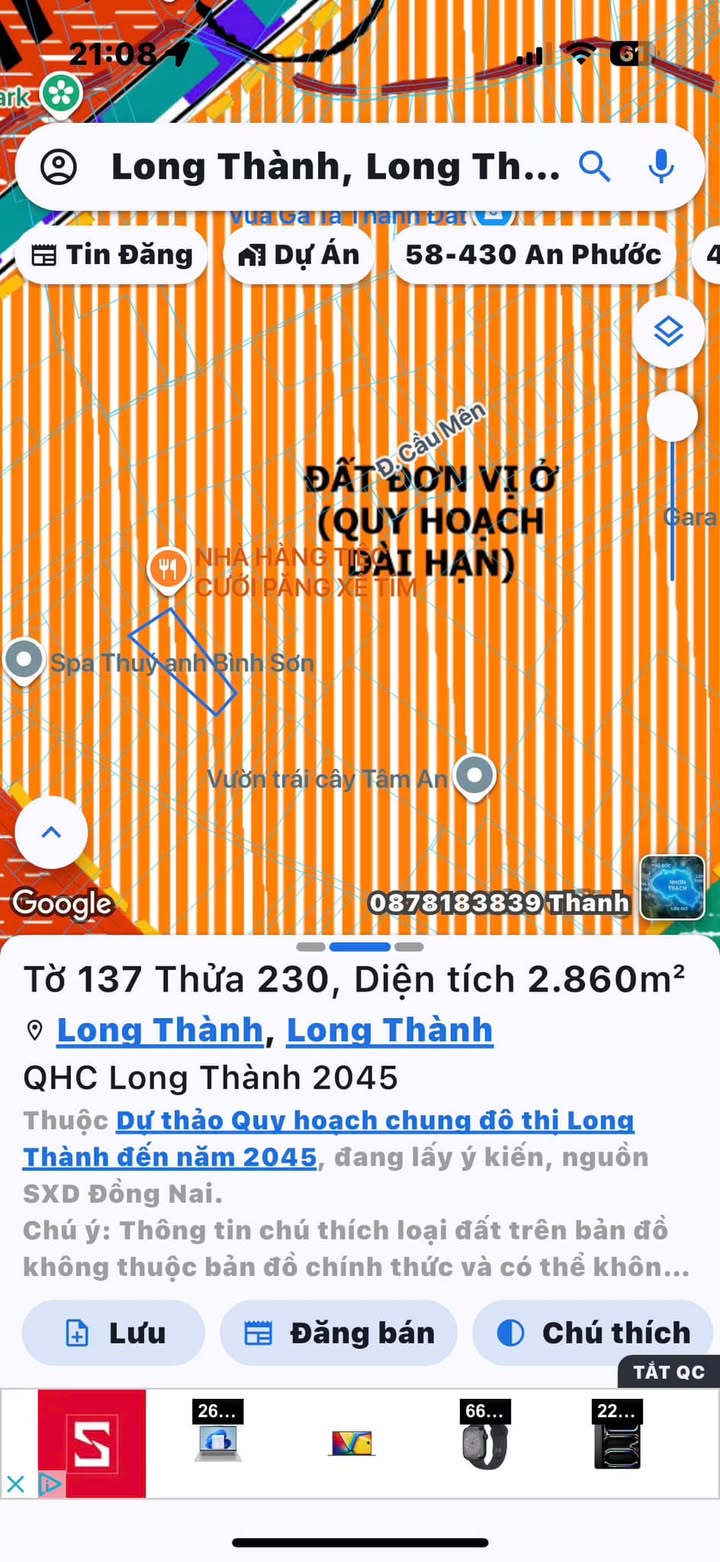 Đất mặt tiền Cầu Mên Long Thành 1500m² giá 9.3 tỷ - Tiềm năng phát triển cao!