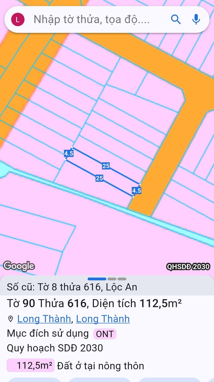 Đất nền Lộc An, Long Thành 112.5m² giá 1.4 tỷ - Sổ đỏ chính chủ