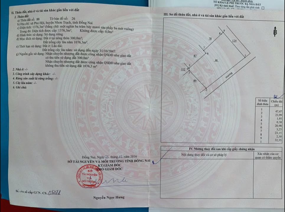 Đất vườn Phú Hội Nhơn Trạch 1376m² giá 9 tỷ - Cơ hội đầu tư tuyệt vời!