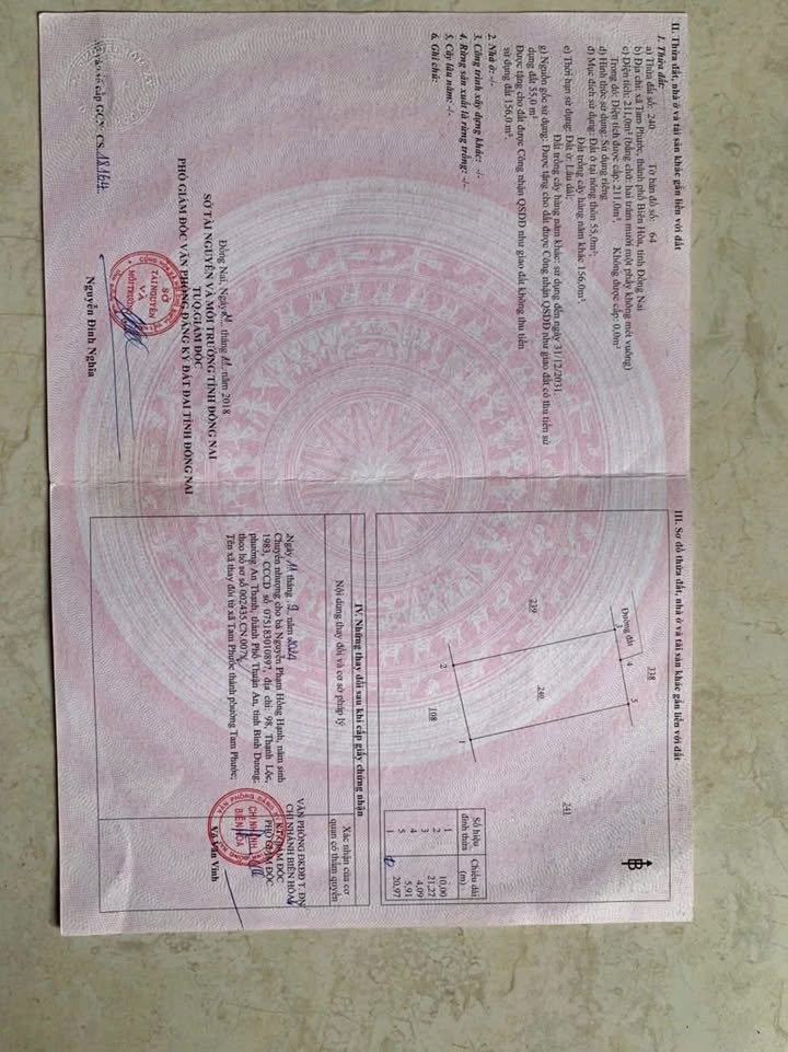 Đất thổ cư tại ngã 3 Thái Lan, Biên Hòa - Diện tích 105m², giá từ 1 tỷ