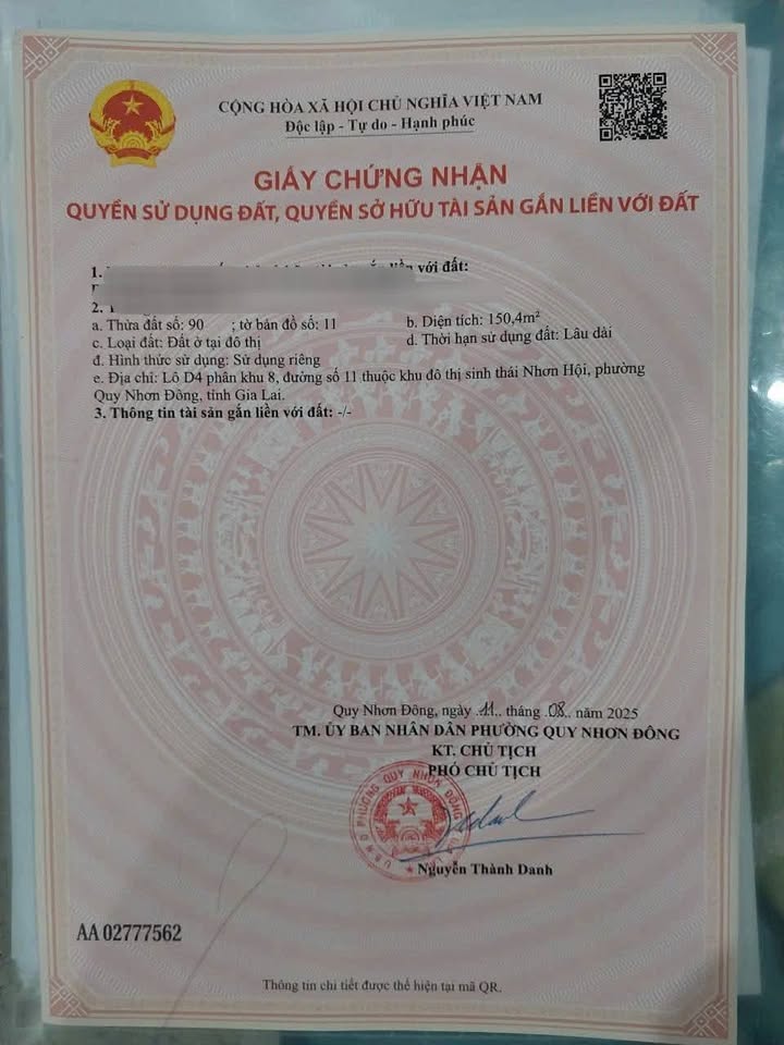 Đất nền Nhơn Hội, Quy Nhơn 150m² giá 1.79 tỷ - Cơ hội đầu tư hấp dẫn!