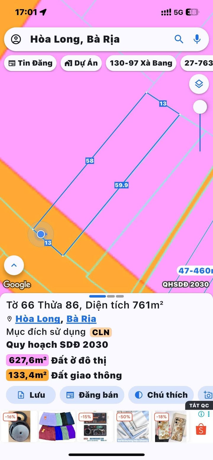 Đất nền 754m² mặt tiền đường Số 20, phường Tam Long, Bà Rịa - Vũng Tàu chỉ 5 tỷ - Xây biệt thự vườn ngay!