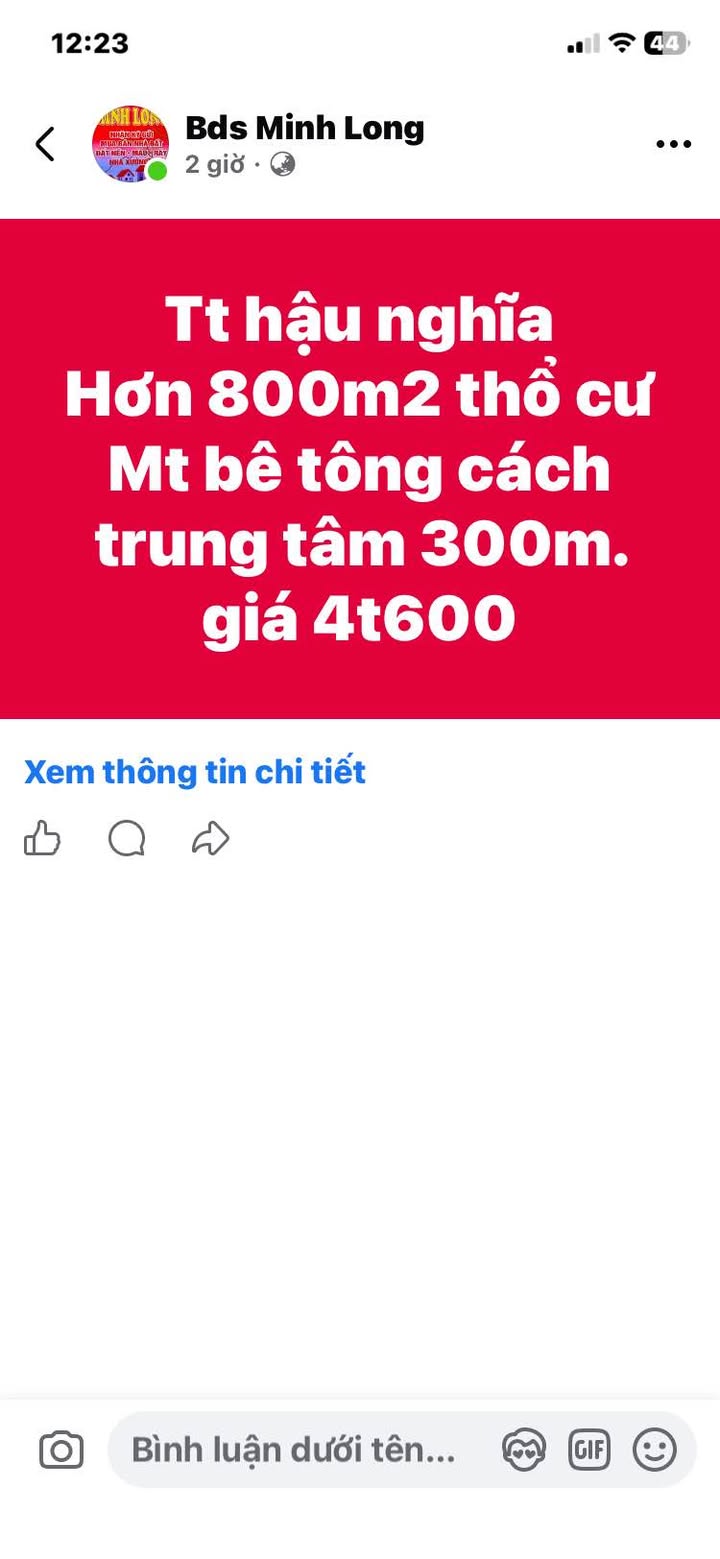 Đất nền Hậu Nghĩa, Đức Hòa, Long An 8000m² giá 4.6 tỷ - Cơ hội đầu tư hấp dẫn!