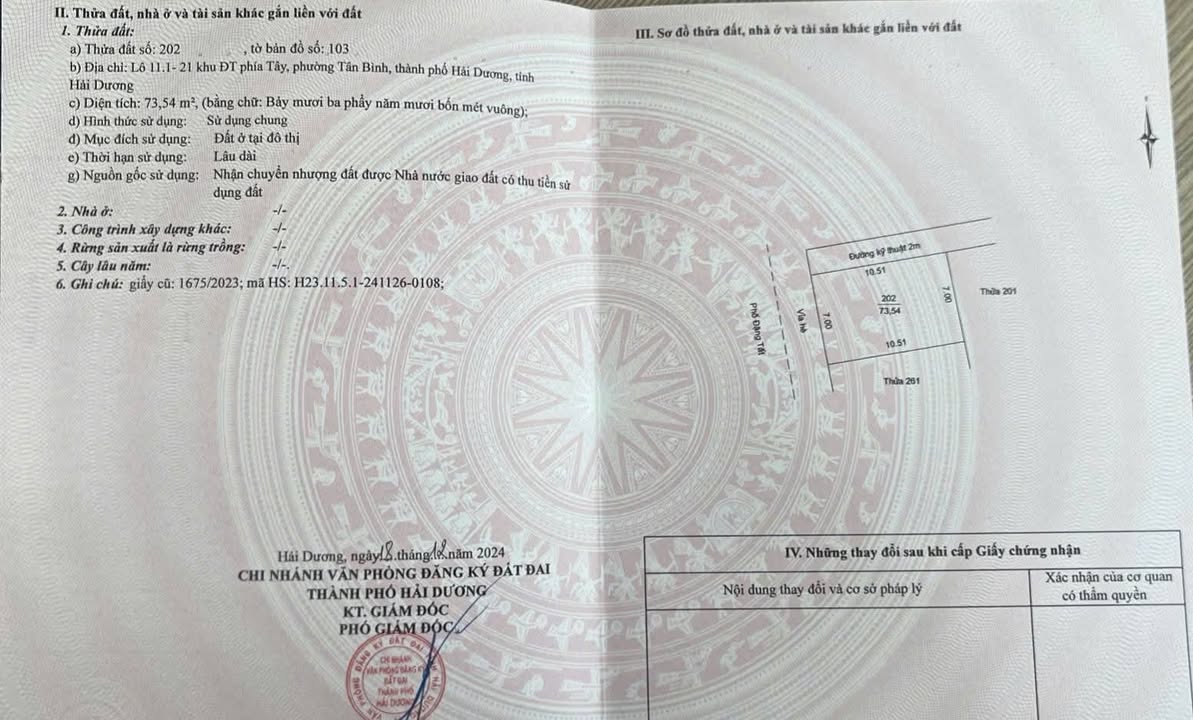 Đất Tại Phố Đặng Tất, Tân Bình, Hải Dương 73,54m² - Cơ hội đầu tư sinh lời cao!