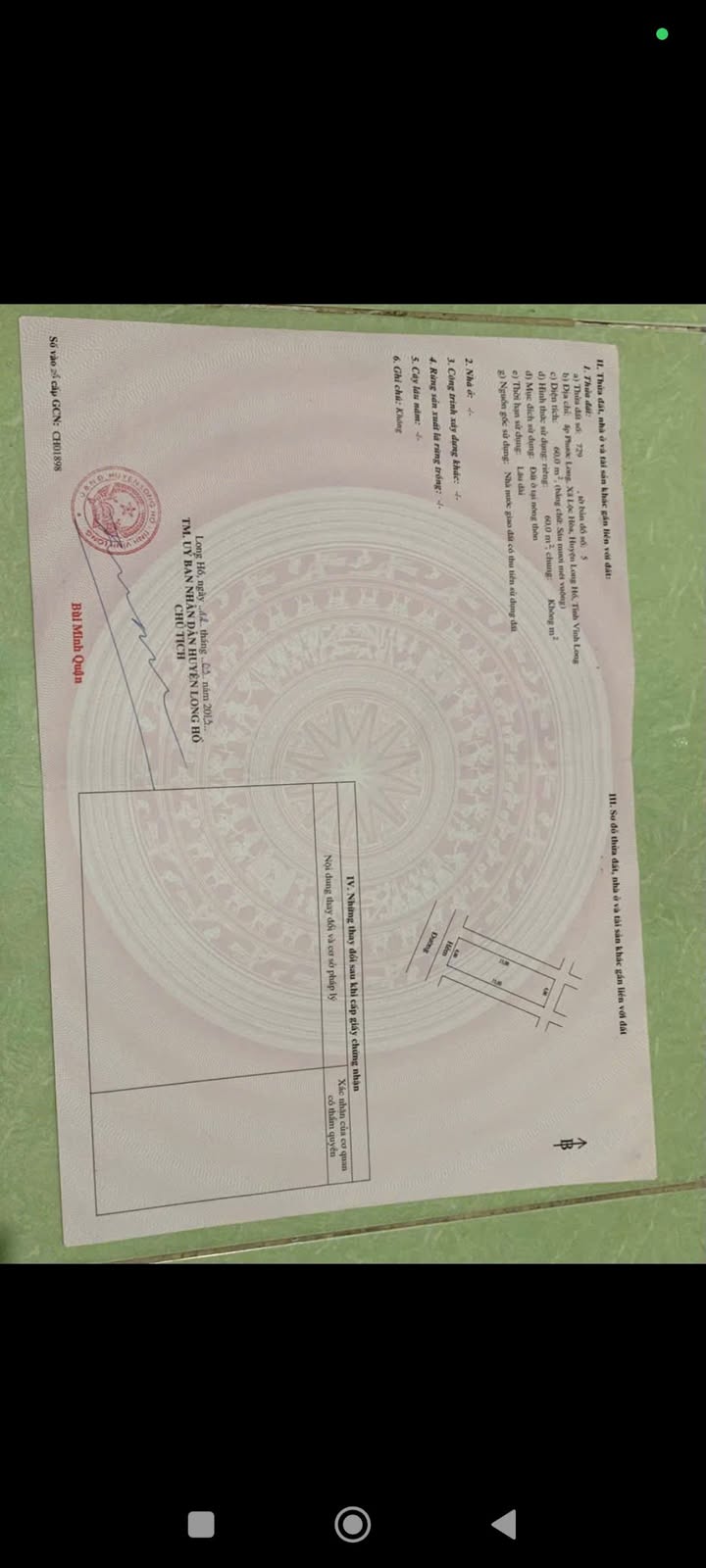 Nhà cấp 4 Hòa Phú, Long Hồ 60m² giá 420 triệu - Ô tô vào tận nhà!