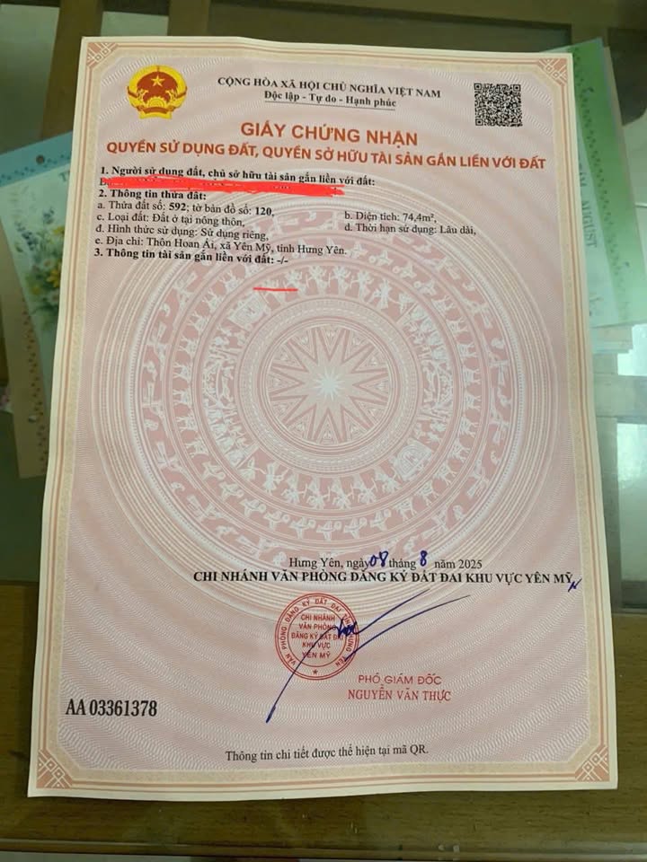 Đất nền Tân Việt, Yên Mỹ 74m² giá 1 tỷ - Đầu tư sinh lời ngay!