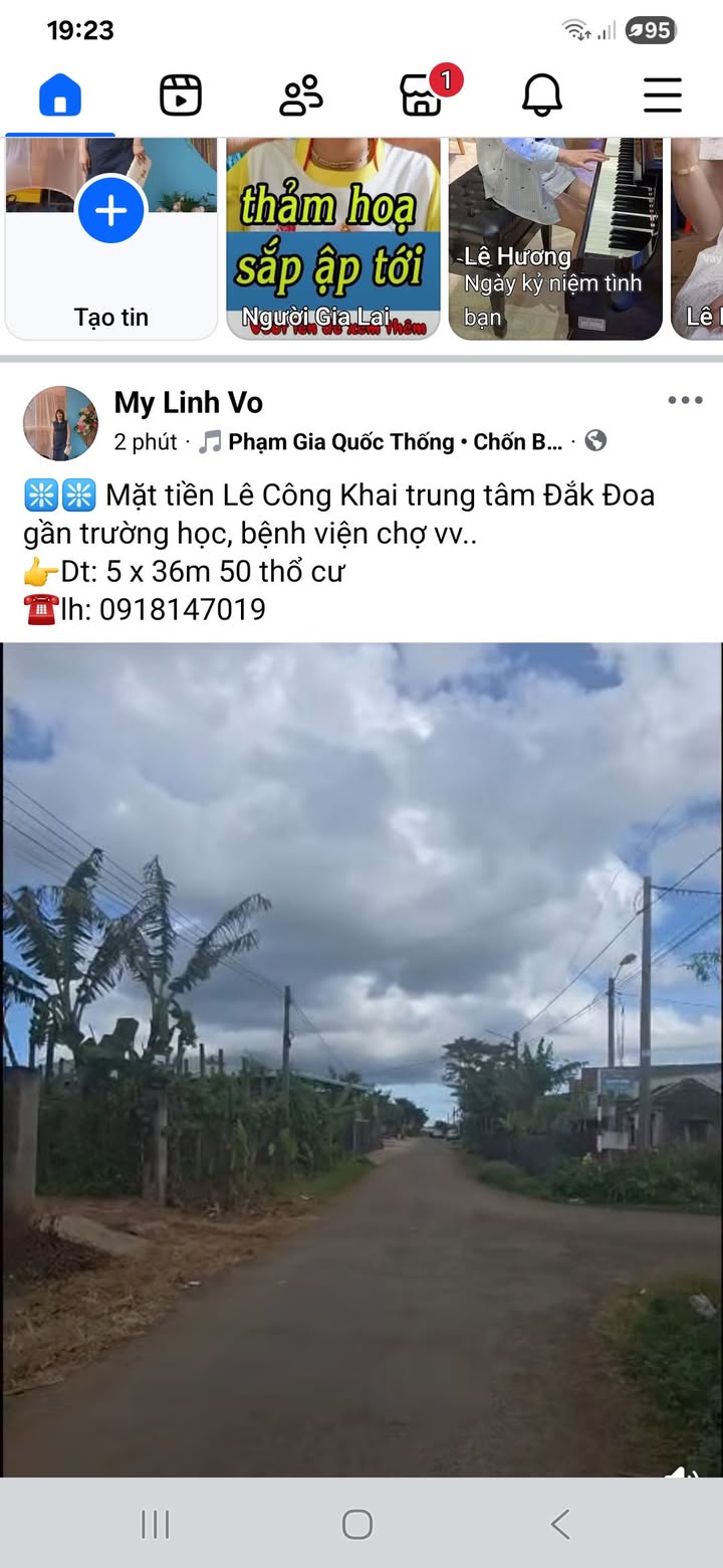 Đất nền mặt tiền Lê Công Khai Đắk Đoa 180m² - Vị trí đắc địa gần tiện ích