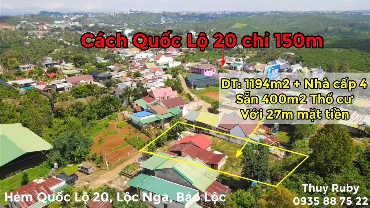 Đất Lộc Nga, Bảo Lộc 1195m² giá 5.2 tỷ - Tiềm năng phát triển lớn!