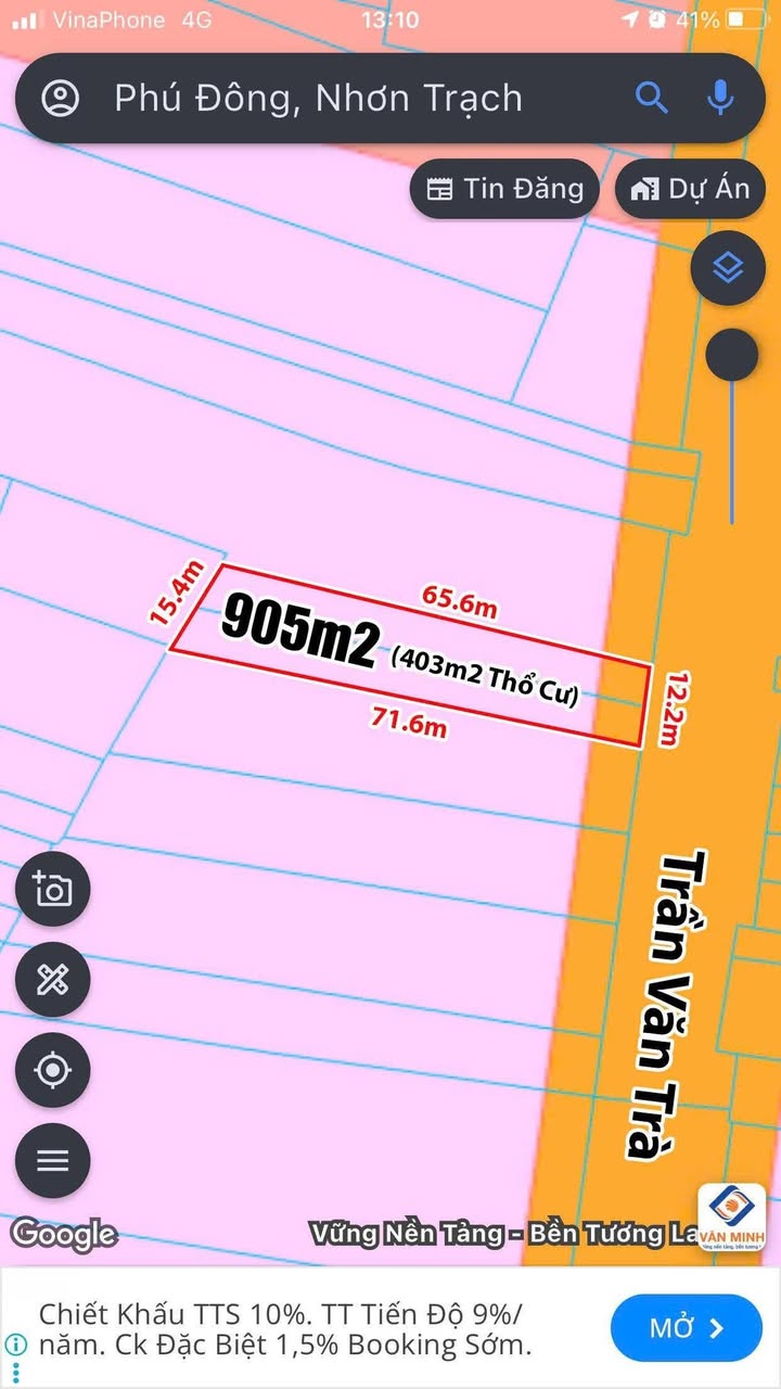 Đất mặt tiền Trần Văn Trà, xã Đại Phước 905m² - Cơ hội đầu tư tuyệt vời!