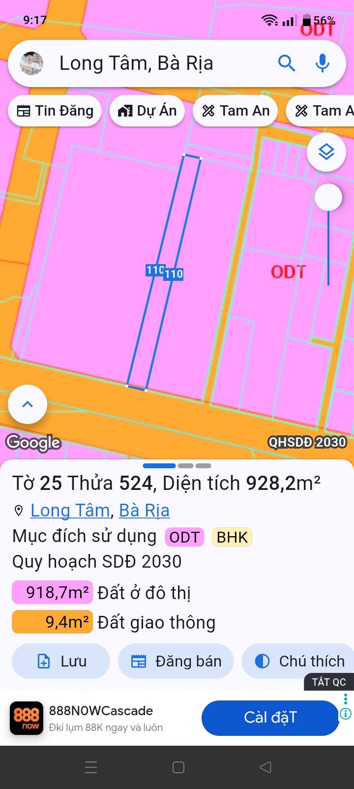 Đất thổ cư mặt tiền Võ Thị Sáu, Long Tâm, Bà Rịa 3600m² giá 10 tỷ - Cơ hội đầu tư tuyệt vời!