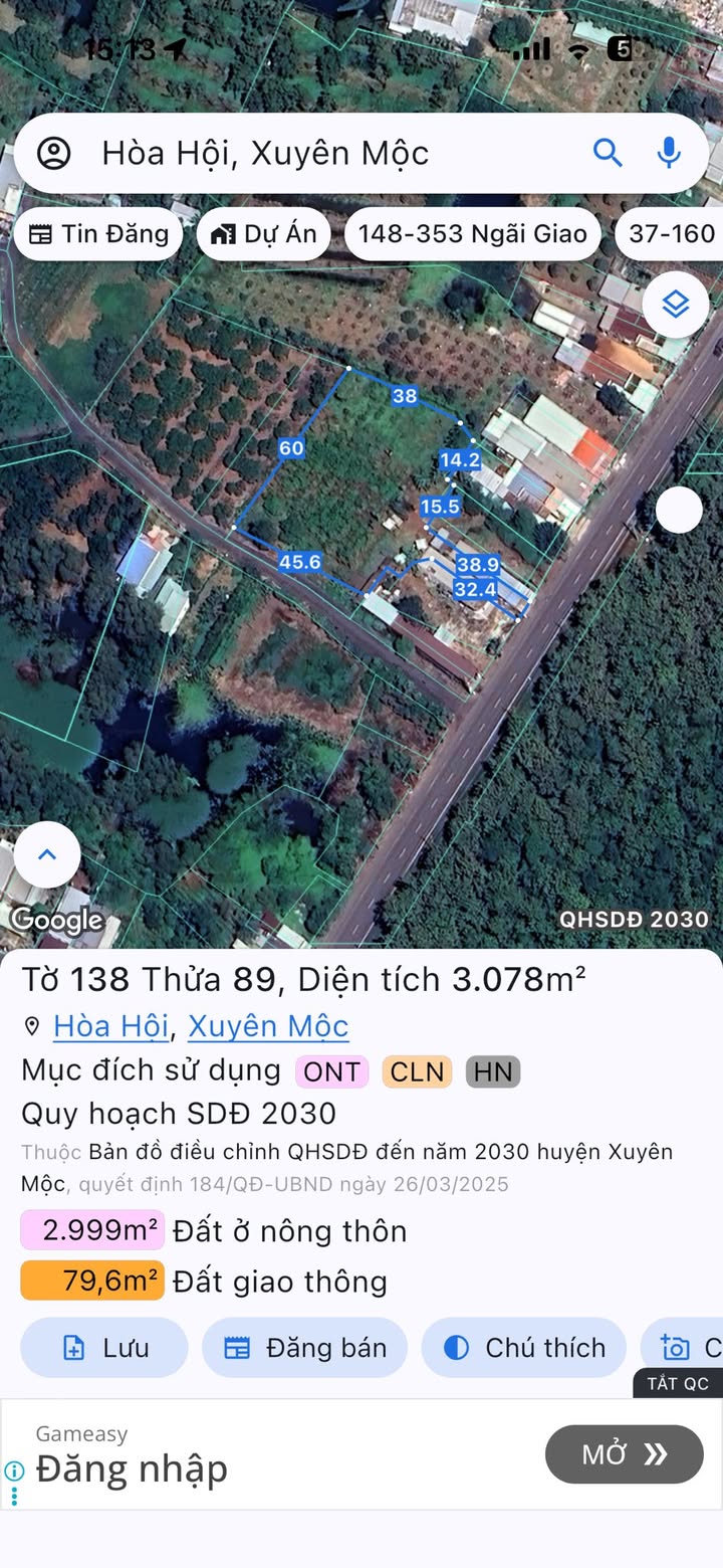 Đất vườn trái cây 3075m² tại tỉnh lộ 329, Hòa Hội - Đầu tư sinh lời ngay!