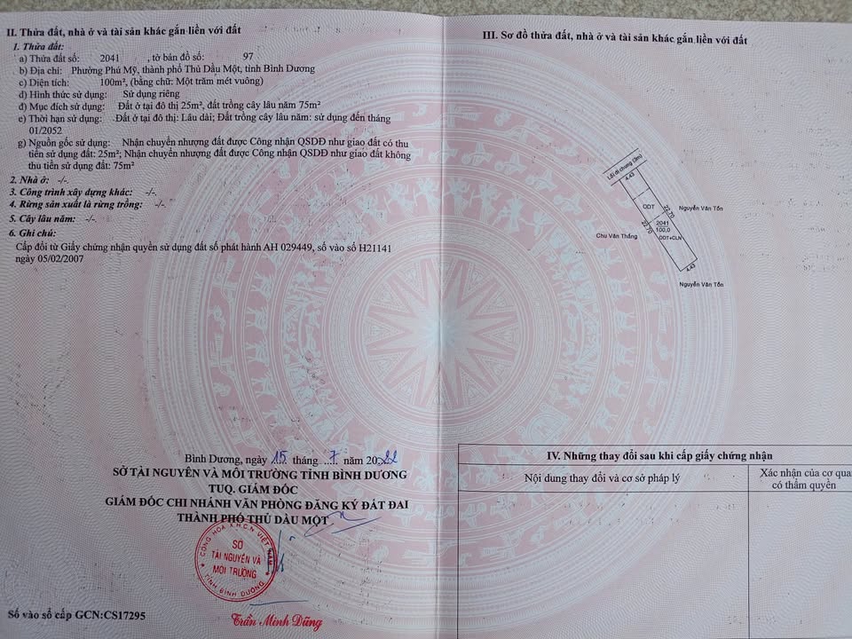 Đất nền 100m² Phú Mỹ, Thủ Dầu Một - Giá chỉ 1 tỷ VND, đầu tư sinh lời!