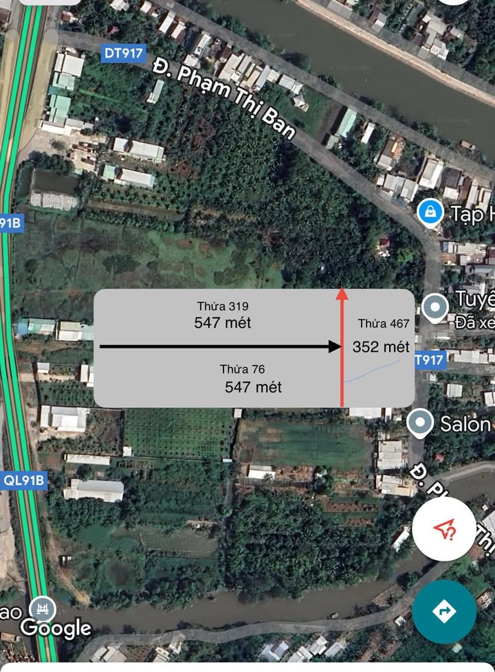 Đất nền mặt tiền Phạm Thị Ban, Bình Thủy, 1533m² - Cơ hội đầu tư sinh lời!