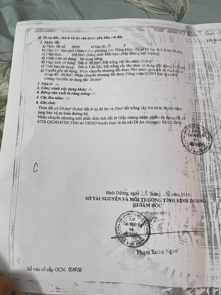 Đất nền Dĩ An 100m² giá 4.99 tỷ - Cơ hội đầu tư vàng!