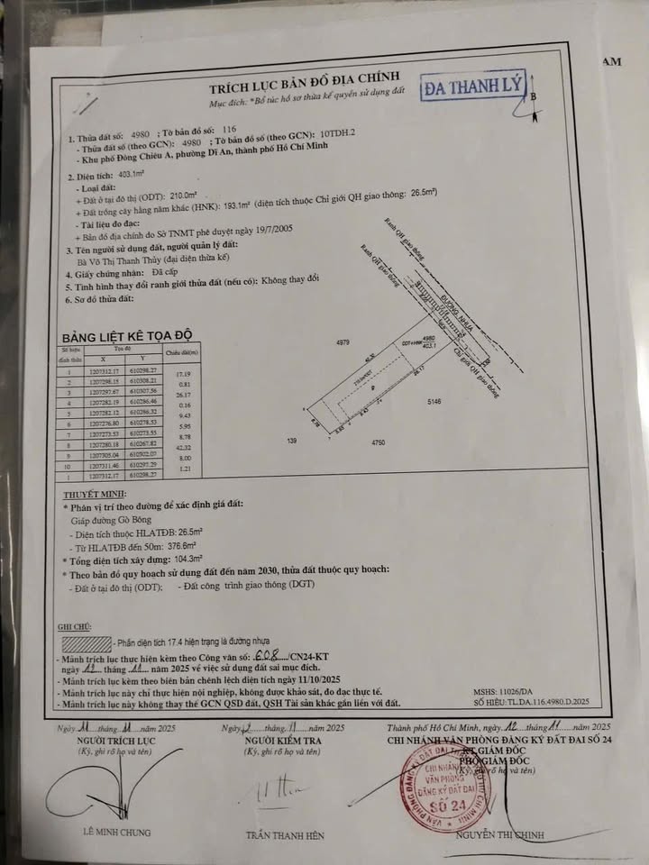 Đất thổ cư 403m² Tân Đông Hiệp - Giá chỉ 8 tỷ, tặng nhà cấp 4!