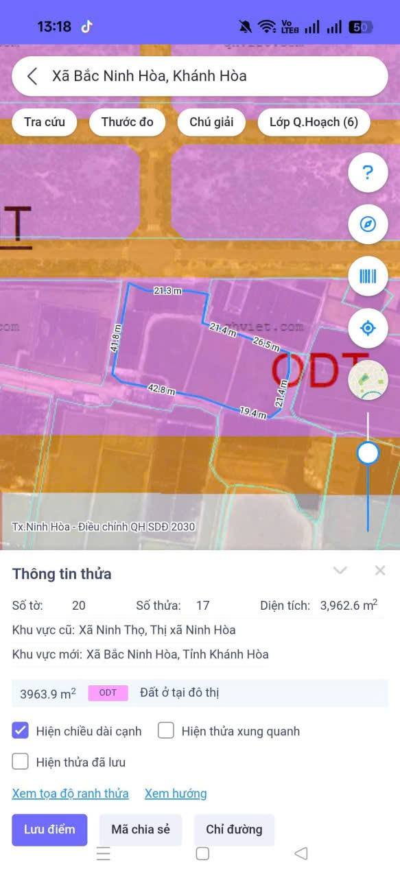 Đất thổ cư 3962m² tại Bắc Ninh Hòa, Khánh Hòa - Giá chỉ 3 triệu/m²