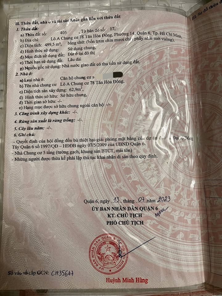 Căn hộ 2PN Chung cư 78 Tân Hòa Đông, Q.6 chỉ 2.05 tỷ - Sẵn sàng cho thuê ngay!